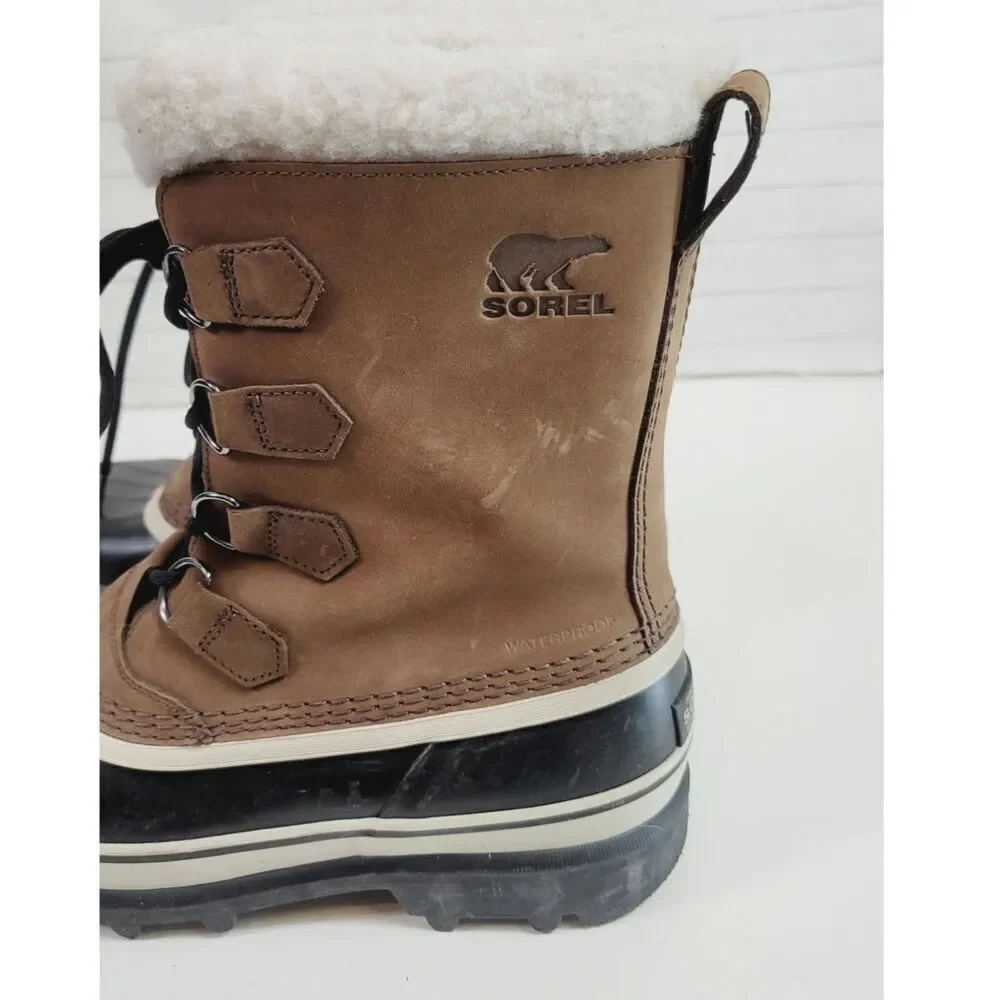 SOREL 1964 Pac Nylon Waterproof Snow Boots in Tabacco Black, sz 8.5